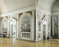 We can print antique wall scenes in sepia and grisaille and hand paint them in colors similar to these murals which are also. Renaissance Architecture 16th Palladio Andrea Villa Barbaro Interior With Frescoes Trompe L Oeil Arc Architecture Andrea Palladio Renaissance Architecture