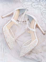 Embellished Ivory Crystal Wedding Heels In 2020 Wedding Heels Ankle Strap Heels Bride Shoes