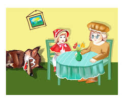 Eram la kfc… în fața mea, o femeie supraponderală. Tablou Canvas Scufita Rosie Si Bunicuta 35 X 50 Cm Nichiduta Ro