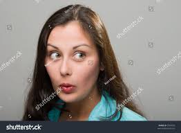 Beautiful Young Brunette Woman Facial Expression Stock Photo 3764563