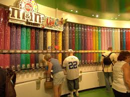 The m&m factory las vegas is on the south side of the strip, and hard to miss with the big m&m character and peanut m&m package. M M S World Simple English Wikipedia The Free Encyclopedia