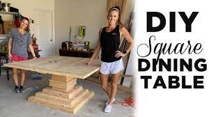Believe it or not, building the base was so much easier than making the top! Diy Square Dining Table Youtube