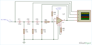 Rc Phase Shift Oscillator Using Op Amp Circuit Diagram Electronic Oscillators Electronics Circuit