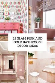 These pink bathroom tile ideas are just so cool! 25 Glam Pink And Gold Bathroom Decor Ideas Digsdigs