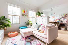 A Playful Rainbow Hued La Studio Apartment Is Tiny But Well Designed Tiny Studio Apartments Small Room Design Studio Apartment Design