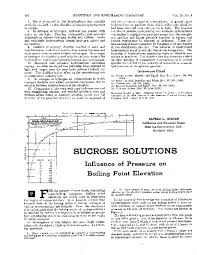 Pdf Sucrose Solutions Influence Of Pressure On Boiling