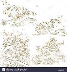 Chinese Wave Vector. Line Hand Drawn Ocean Elements Stock Vector Image &  Art - Alamy | How To Draw Hands, Waves Vector, Vector Images