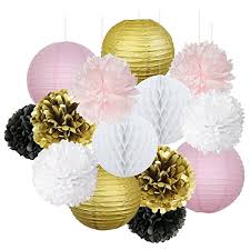 This party looks very delightful and offered a lot of different decoration ideas as well as food choices. French Parisian Birthday Party Ideas Pink Gold White Black Paris Party Decorations Tissue Paper Pom Pom Honeycomb Ball Paper Lantern For Girls Birthday Decorations Ooh La La Baby Shower Decorations Buy Online In China