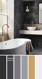 For example, example, blue is a very Charcoal Gold And White Bathroom