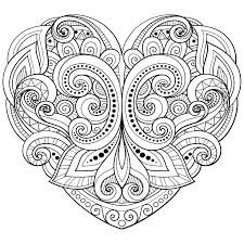 Elegant and stylistic hearts and decorative flowers are displayed throughout. Printable Heart Lock Coloring Pages Novocom Top
