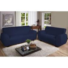 Capa De Sofa 2 E 3 Kit Capas Para Sofa 2 E 3 Lug Em Malha 1 Elastico Azul Marinho Capa De Sofa Sofa Home