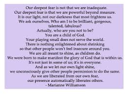  Pin By Tiffany Campbell Stevens On Words Of Wisdom Fear Quotes Marianne Williamson Quote Our Deepest Fear Quote