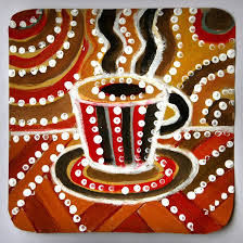 Inspired By Australian Aboriginal Art These Cups Of Coffee Reproduce Some Typical Australian Patt Aboriginal Dot Painting Elementary Art Projects Art Classroom