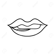 Zeichnen Sie Mund Mit Lippenstift Und Beissen Sie Minderwertige Lippenvektorillustration Lizenzfrei Nutzbare Vektorgrafiken Clip Arts Illustrationen Image 91211193