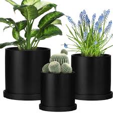 I never advise planting planting directly into a pot without a drainage hole. Set Of 3 Matte Black Ceramic Planter Pots With Saucer Modern Plant Pots Flower Pots Round Cylinde Ceramic Planter Pots Ceramic Plant Pots White Ceramic Planter