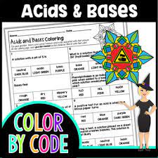 Classify each of the following substances as an acid or a base according to the arrhenius definition documents similar to 1c worksheet acids bases with answers. Acids And Bases Color By Number Science Color By Number Tpt