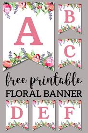 Floral Free Printable Alphabet Letters Banner Paper Trail Design Free Printable Banner Letters Printable Banner Letters Birthday Banner Free Printable