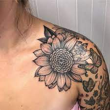 20 Chic Sunflower Tattoos Ideas That Will Inspire You To Get Inked Sleeve Tattoos For Women Sunflower Tattoo Thigh Shoulder Tattoos For Women