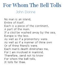For Whom The Bell Tolls Writing Poetry Poetry Words Famous Poems