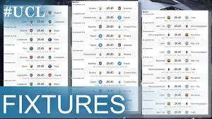 Uefa Champions League Fixtures 2016 17 Soccer Scores Football Results Champions League Fixtures
