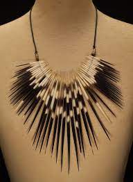 Shaman Ceremonial Necklace Porcupine Quill Jewelry Emerald Jewelry Jewelry Inspiration