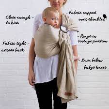 Using a ringsling with a newborn baby with a flip at the back. Safety Tips Baby Sling Baby Carrying New Baby Products
