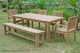 Gartenbänke aus weiteren, anderen hölzern finden sie übrigens in unserer kategorie holz gartenbänke. Gartentisch 220x100cm Mit 4 Beaufort Stuhle Und Bank Teakmobel Com