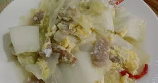 Masak telur orak arik, beri sedikit garam. 1 378 Resep Sawi Putih Telur Sosis Enak Dan Sederhana Ala Rumahan Cookpad