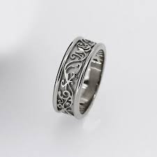 Mens Wedding Rings Modern Wedding Band Filigree Wedding Band