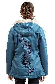 Sea Shepherd Ladies Classic Hoodlamb Coat Ocean Blue