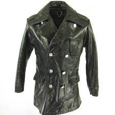 Vintage 60s Philadelphia Police Leather Coat Mens 38 Deadstock Coats Jackets Leather Jacket Coat