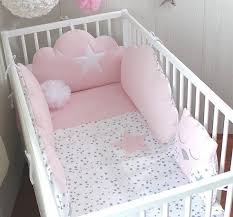 tour de lit bebe 5 coussins nuages et hiboux rose tendre gris et blancs lit bebe gris tour de lit bebe lit bebe