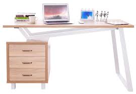 Tribesigns 94.5 inches two person computer desk, double computer desk with storage shelves, extra long workstation large office desk with two drawers, study writing desk for home office. Computer Desk With Three Drawers White Oak Computer Desks Office Furniture Office