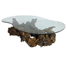 Baker coffee table walnut, burlwood and faux bamboo. Root Burl Driftwood Coffee Table With Freeform Top At 1stdibs