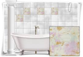Fliesenaufkleber Fliesen Aufkleber Vintage Nostalgie Retro Shabby Chic Pink Beige Kuche Bad Wc Deko Medianlux Shop