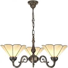 Imagine white lace curtains against dark woodwork, the china set out for tea, and dazzling crystal victorian chandeliers above. Vintage Aged Brass Ceiling Light 3 Buttermilk Tiffany Glass Shades