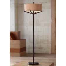 Franklin Iron Works Tremont Floor Lamp With Burlap Shade 2j445 Lamps Plus