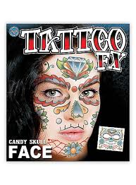 Interior style to transform your home. Candy Skull Temporary Face Tattoo Maskworld Com