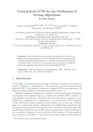These previous and last year papers help students to get better understanding of the sectional division of different subjects. Pdf Using Isabelle Utp For The Verification Of Sorting Algorithms A Case Study