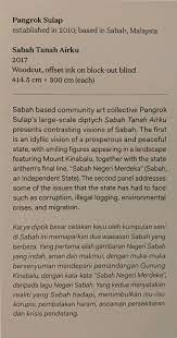 Maybe you would like to learn more about one of these? Ilham On Twitter You Know Your Pangroksulap Here S The Wall Text For Specifications And We Ve Added A Picture Of The Artwork To Give You A Sense Of The Scale Bigideas Pangroksulap Sabah