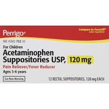 Acetaminophen Suppositories 120 Mg 12 Ea