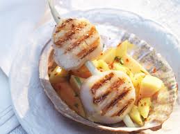 Jakobsmuschel Vom Grill Mit Mangosalat Mango Salat Jakobsmuscheln Rezept Rezepte