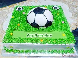 Find images of birthday cake. Write Name On Football Birthday Cake Pic