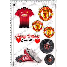 15 x 2 inch manchester cupcake toppers fairy cake or muffin toppers edible icing. Manchester United Cake Topper 001 Shopee Malaysia