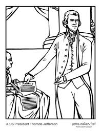 The page features thomas jefferson and his wife. Us Presidents Coloring Pages Printables Of The First 42 American Leaders Print Color Fun