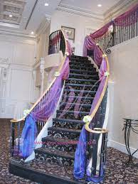 Whether you're planning a trip to pick out that perfect tree (or scoring a chic alternative) or decking out your mantel or front porch, every space in your home can benefit from the full festive treatment.but if you're running out of room to spread cheer, we suggest you. Stair Drapery Decoration For Wedding Stair Decor Wedding Staircase Decoration Staircase Decor