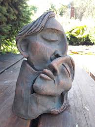 Clay Figurine Handmade Ceramic Sculpture Romantic Couple Man And Woman Decoration Garden Unique Handpainted Handmade Handmade Ceramics Ceramic Sculpture Clay Figurine
