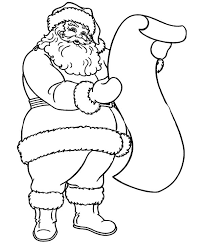 Santa claus reads from christmas list coloring page. Santa Claus Read Kids Wish List Coloring Pages Coloring Sky