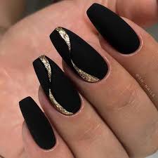 Black nails and gold tips #gold tips #nails #black #and acrylic nails you are in the right place about tips cleaning here we offer you the most beautiful pictures about the tips shaving you are looking for. 20 Chic Sparkle Nail Designs With Images Black Nail Designs Acrylic Nail Designs Black Coffin Nails