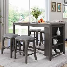 Havertys rustic dining room table. Topmax 5 Pieces Dining Table Set With 4 Stools Gray